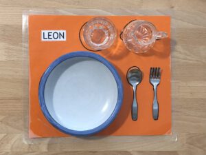 5-teiliges Set „Mittagessen“ (ohne Tischset) 35,50 € – Löffel aktuell nicht lieferbar!